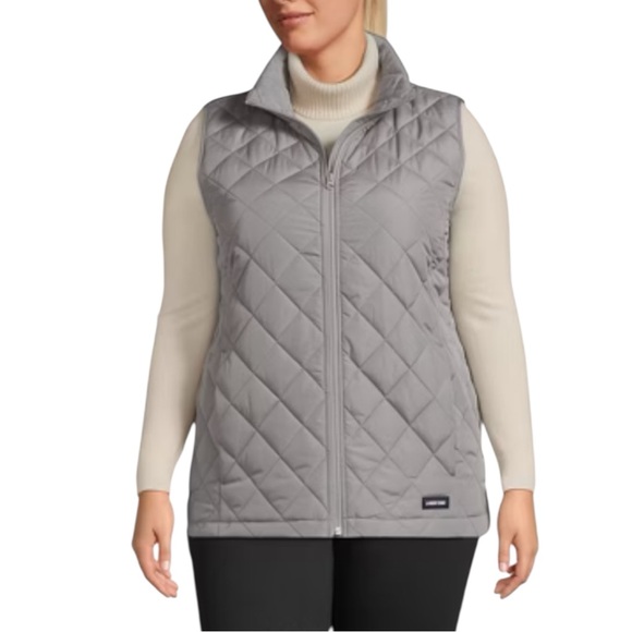 Lands' End Jackets & Blazers - LANDS" END Quilted Vest in Gray Size Small (4-6) -- PERFECT FOR FALL!!!